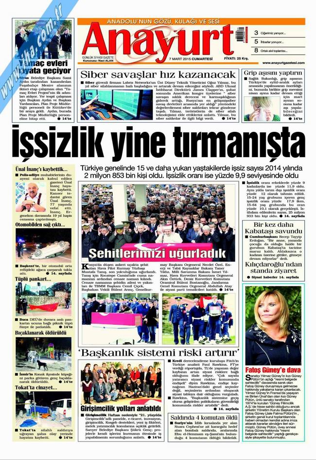 Gazete Manşetleri - 7 Mart 2015 2
