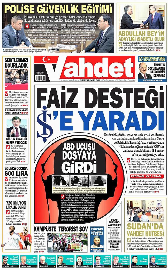 Gazete Manşetleri - 7 Mart 2015 28