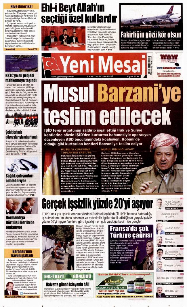 Gazete Manşetleri - 7 Mart 2015 30