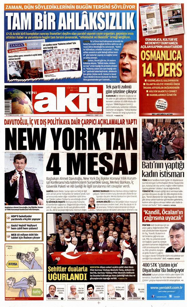 Gazete Manşetleri - 7 Mart 2015 31