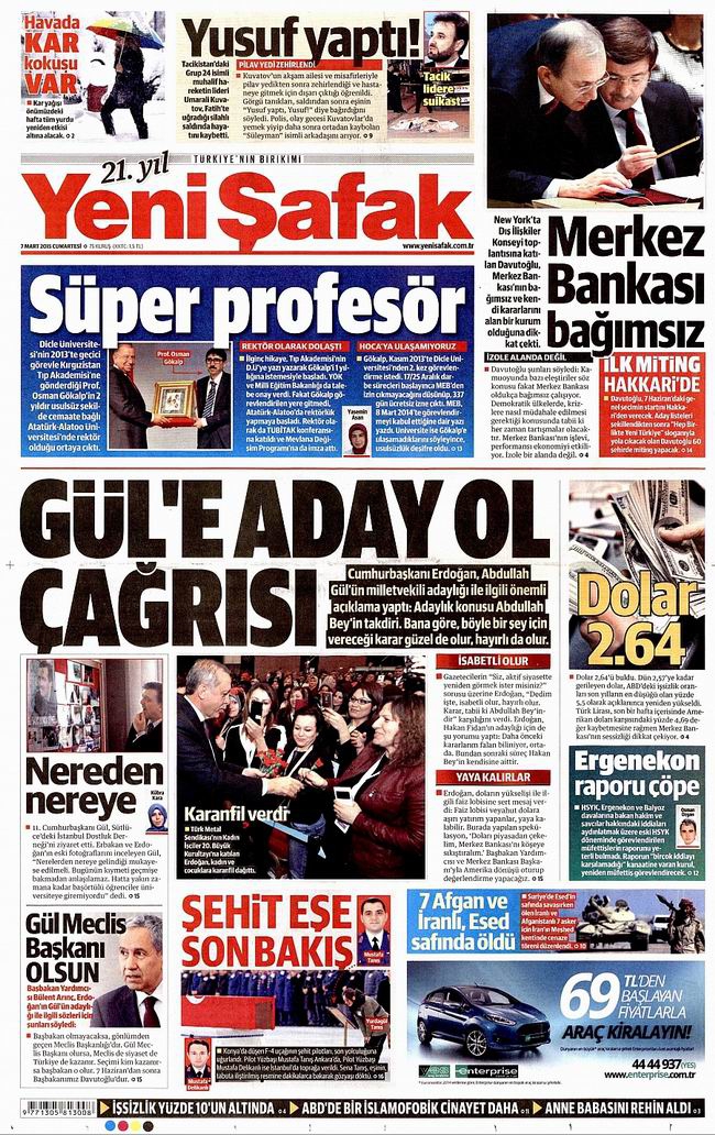 Gazete Manşetleri - 7 Mart 2015 34