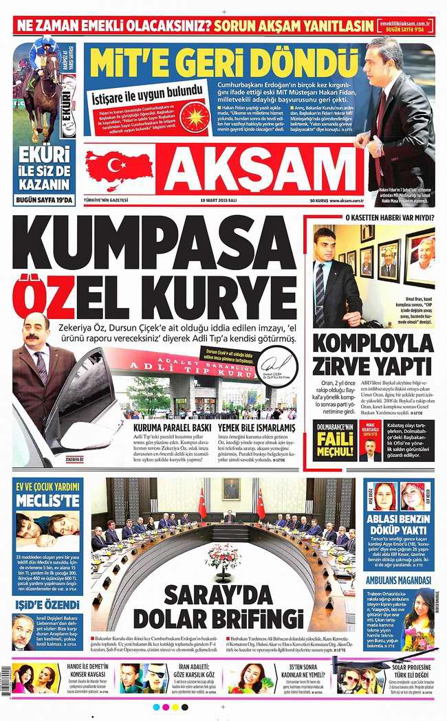 Gazete Manşetleri - 10 Mart Salı 2015 1