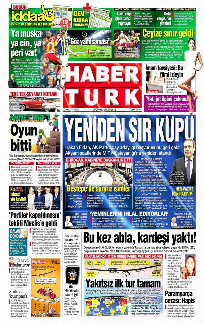 Gazete Manşetleri - 10 Mart Salı 2015 10