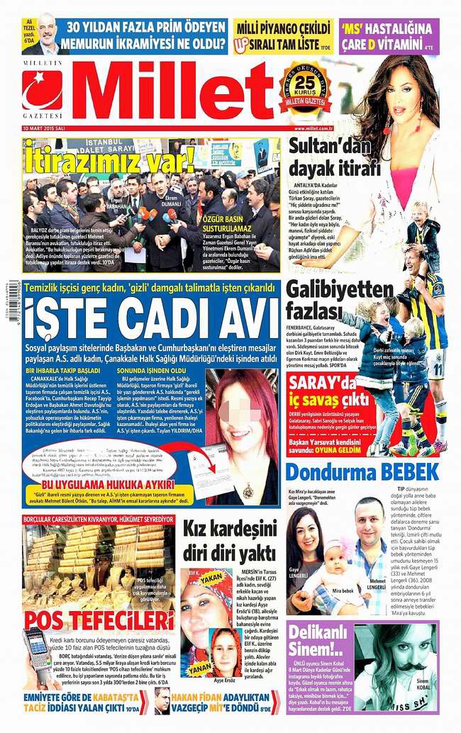 Gazete Manşetleri - 10 Mart Salı 2015 14