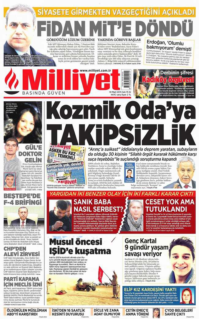 Gazete Manşetleri - 10 Mart Salı 2015 16