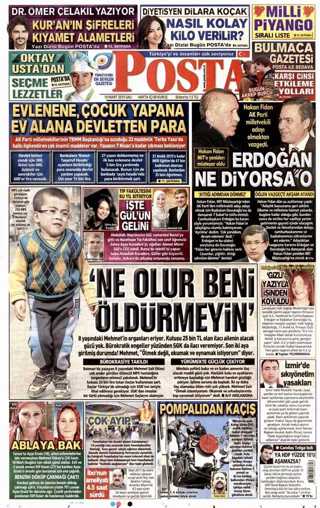 Gazete Manşetleri - 10 Mart Salı 2015 19