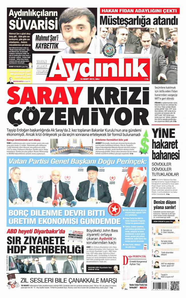 Gazete Manşetleri - 10 Mart Salı 2015 2