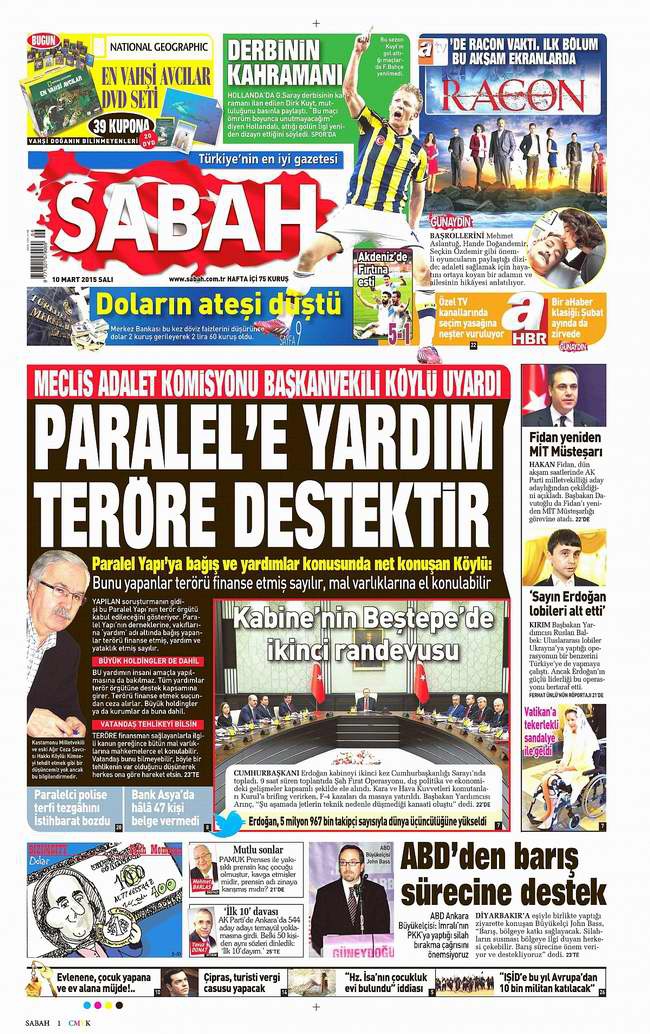 Gazete Manşetleri - 10 Mart Salı 2015 20