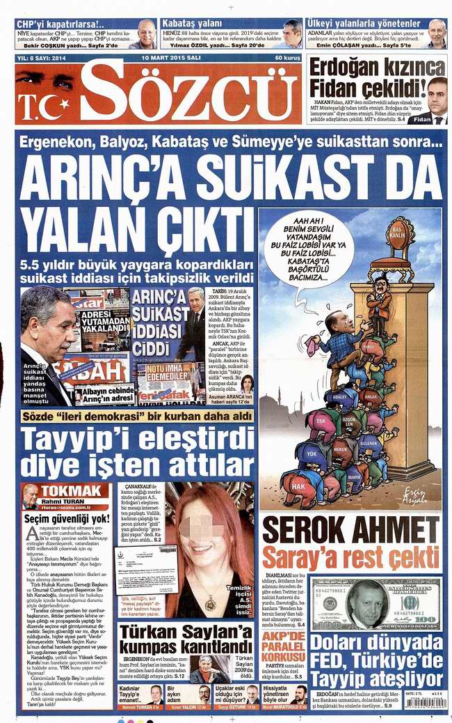 Gazete Manşetleri - 10 Mart Salı 2015 21