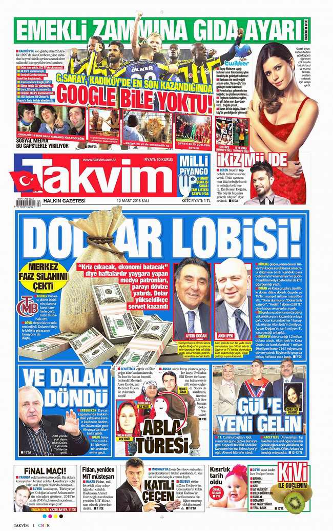 Gazete Manşetleri - 10 Mart Salı 2015 23