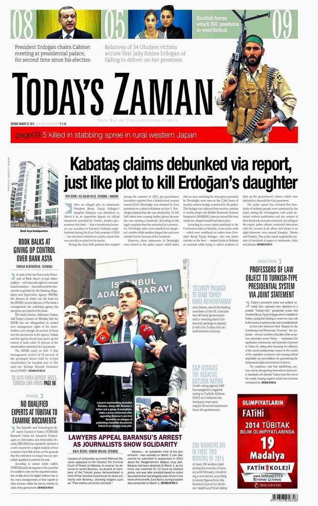 Gazete Manşetleri - 10 Mart Salı 2015 25