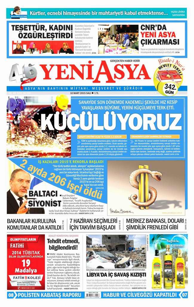 Gazete Manşetleri - 10 Mart Salı 2015 31