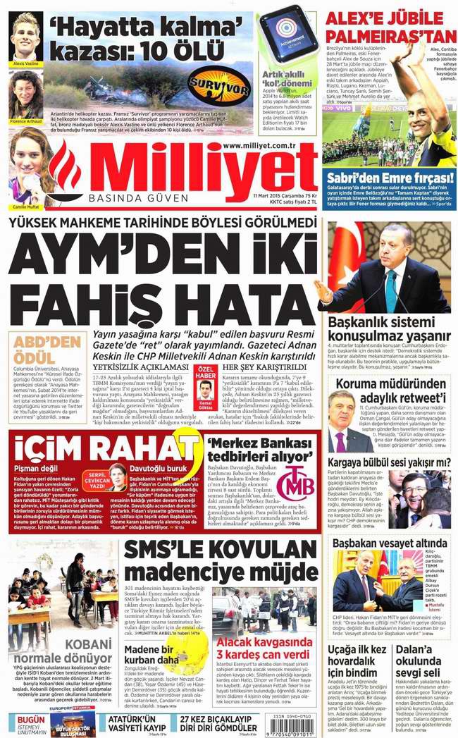 Bugünün Gazete Manşetleri - 11 Mart 2015 14