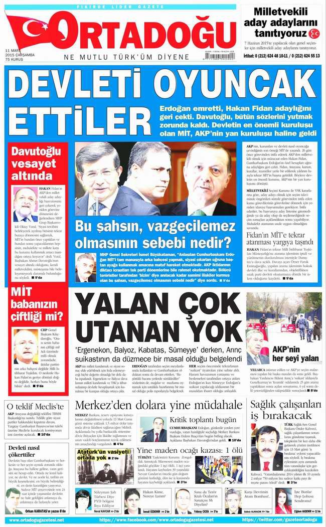 Bugünün Gazete Manşetleri - 11 Mart 2015 15