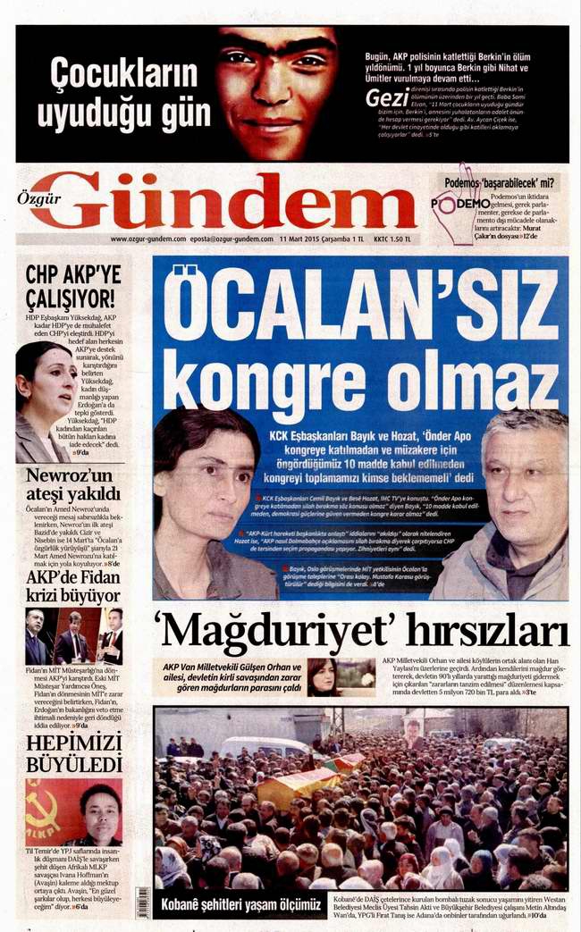 Bugünün Gazete Manşetleri - 11 Mart 2015 16