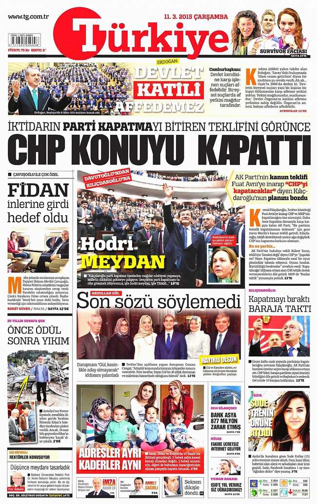 Bugünün Gazete Manşetleri - 11 Mart 2015 25