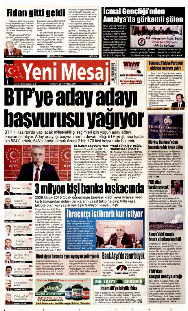 Bugünün Gazete Manşetleri - 11 Mart 2015 30