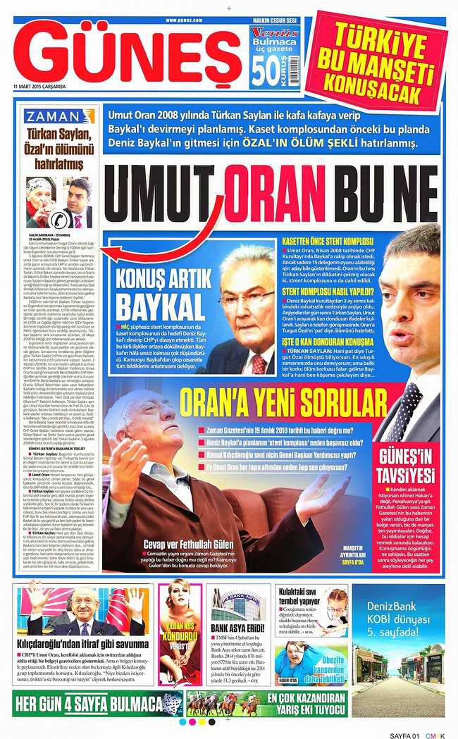 Bugünün Gazete Manşetleri - 11 Mart 2015 7