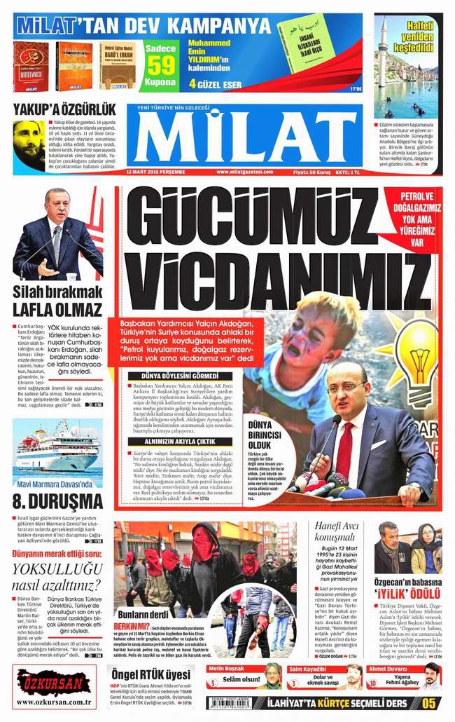 Bugünün Gazete Manşetleri - 12 Mart 2015 12