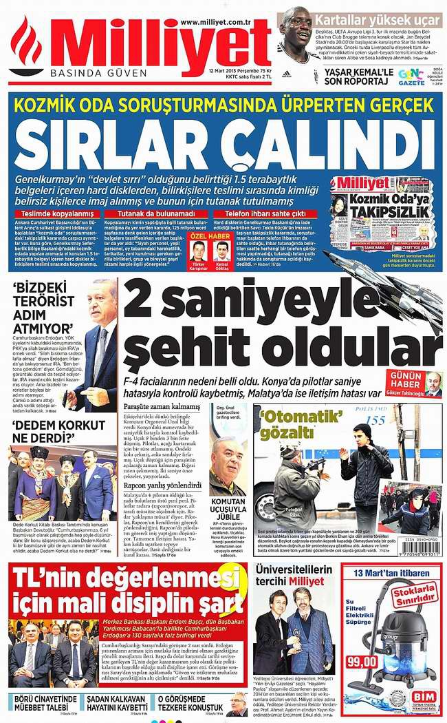 Bugünün Gazete Manşetleri - 12 Mart 2015 15
