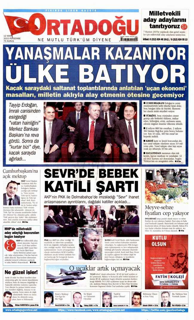 Bugünün Gazete Manşetleri - 12 Mart 2015 16