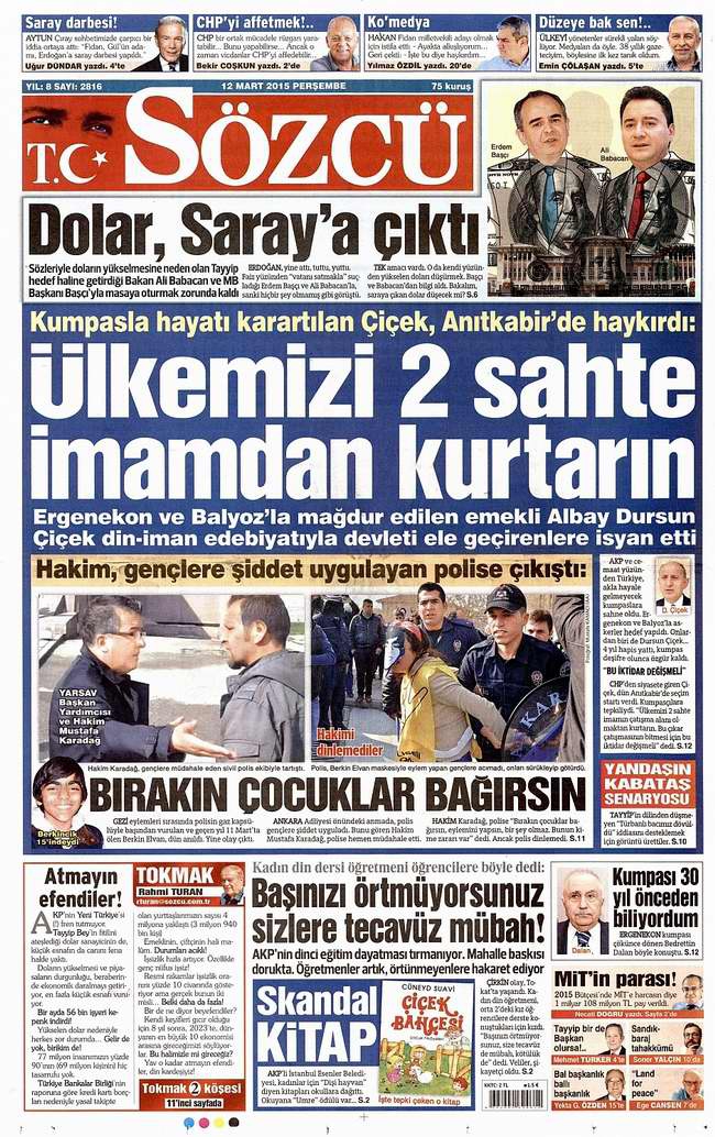 Bugünün Gazete Manşetleri - 12 Mart 2015 20