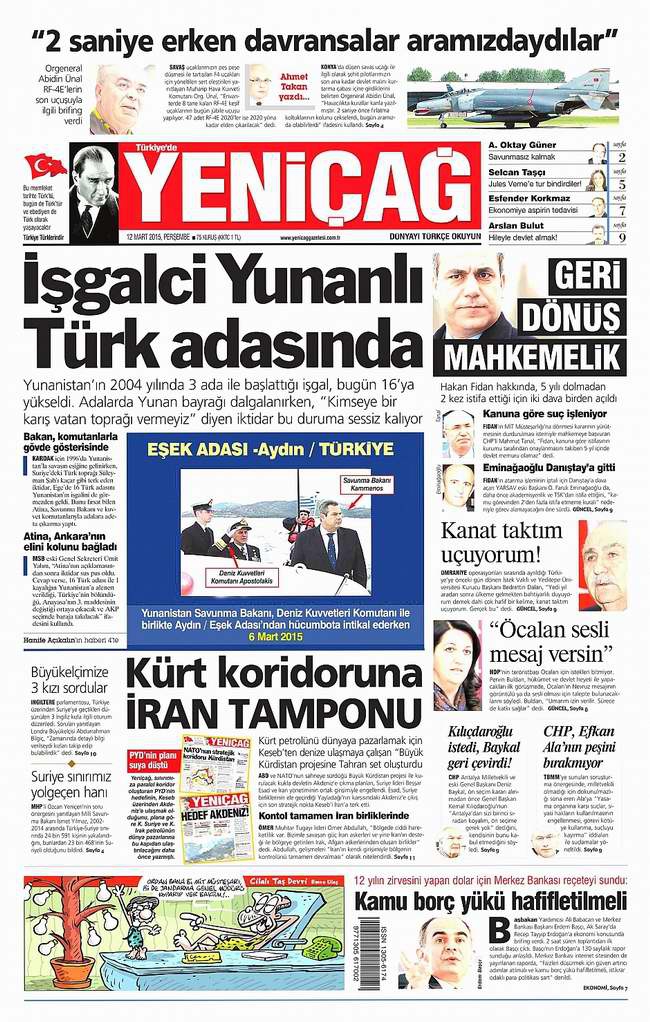 Bugünün Gazete Manşetleri - 12 Mart 2015 25