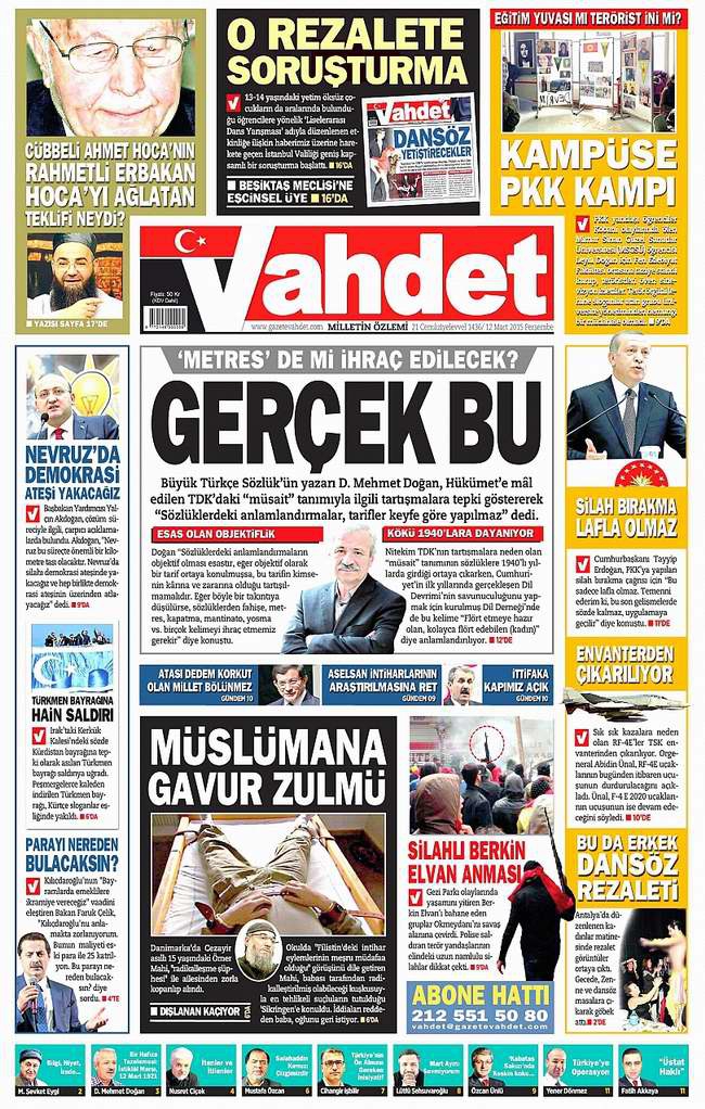 Bugünün Gazete Manşetleri - 12 Mart 2015 27