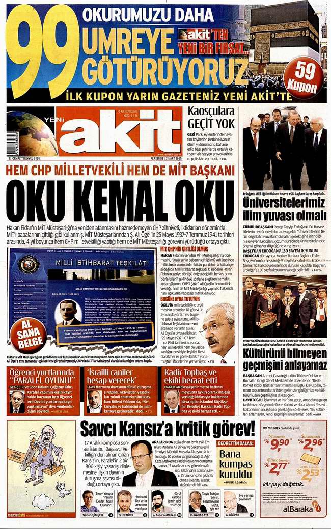 Bugünün Gazete Manşetleri - 12 Mart 2015 29