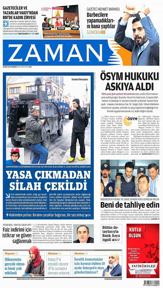 Bugünün Gazete Manşetleri - 12 Mart 2015 34