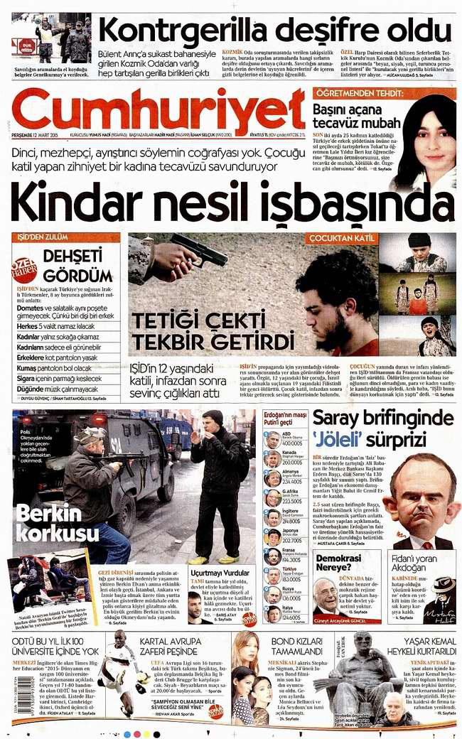 Bugünün Gazete Manşetleri - 12 Mart 2015 6