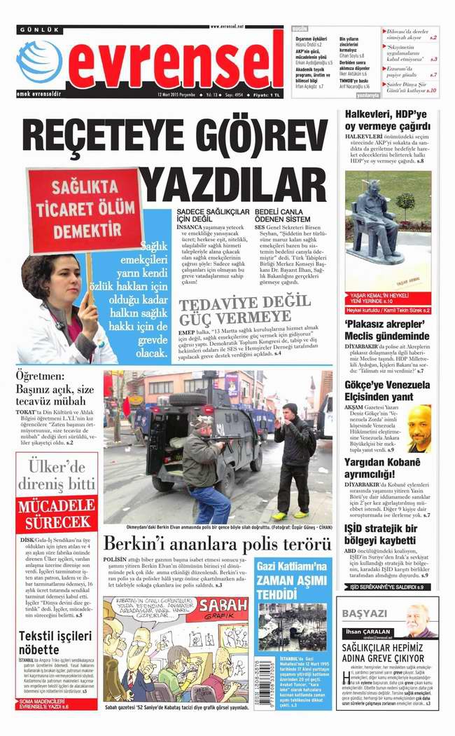 Bugünün Gazete Manşetleri - 12 Mart 2015 8