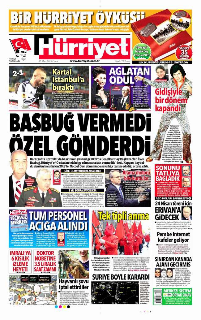 Bugünün Gazete Manşetleri - 13 Mart 2015 14