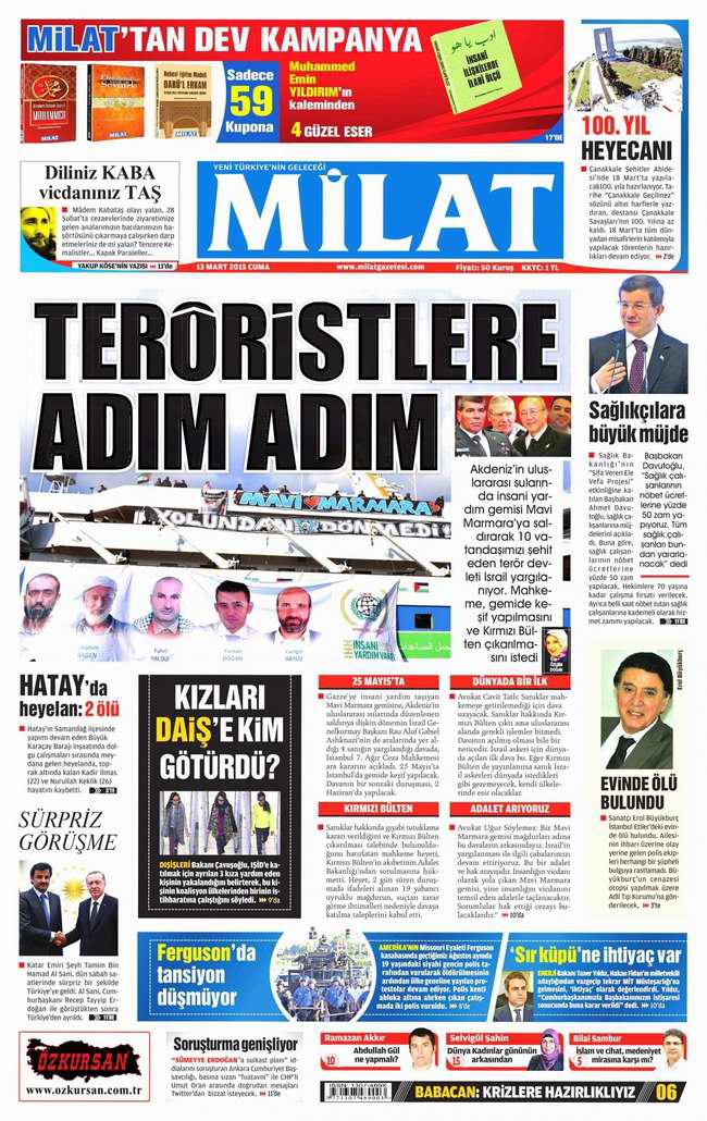 Bugünün Gazete Manşetleri - 13 Mart 2015 16