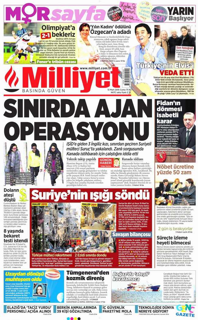 Bugünün Gazete Manşetleri - 13 Mart 2015 18