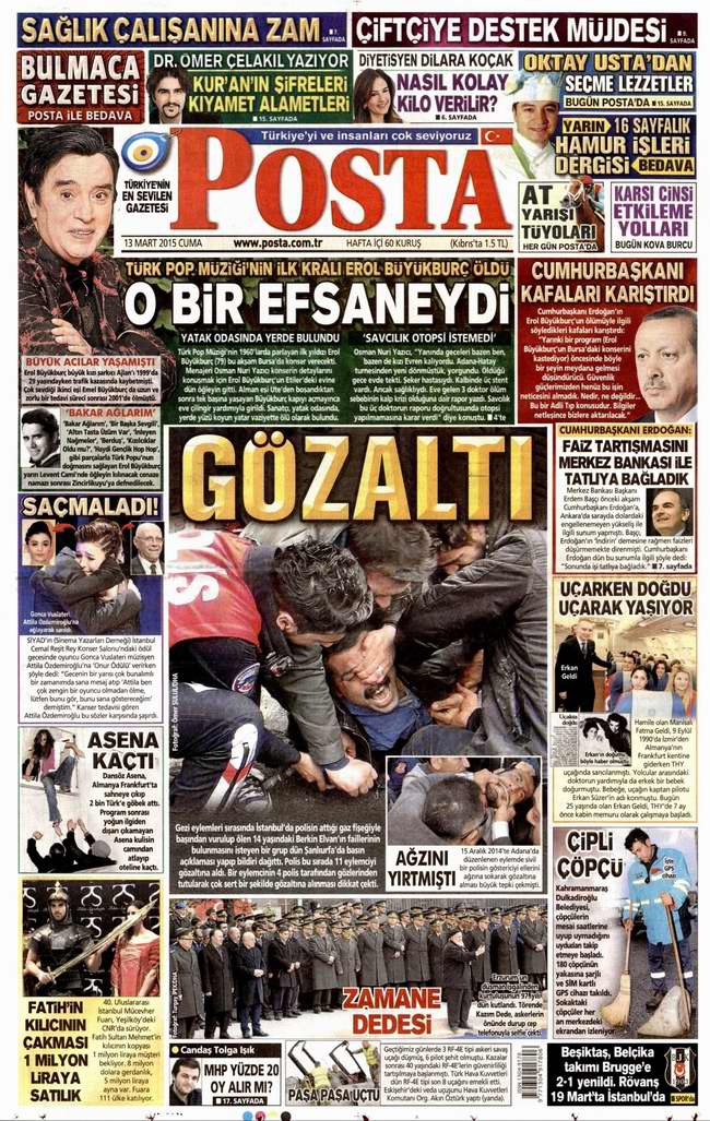 Bugünün Gazete Manşetleri - 13 Mart 2015 21