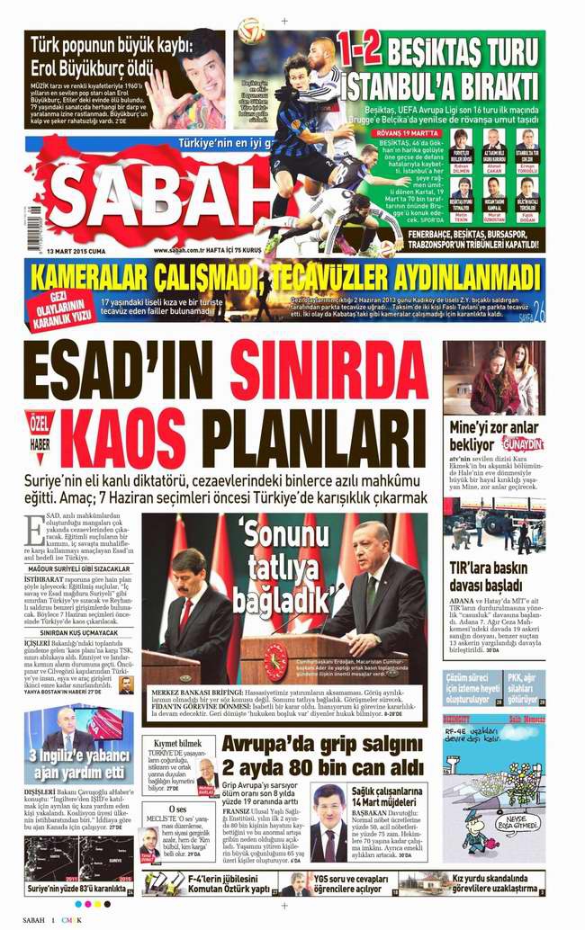 Bugünün Gazete Manşetleri - 13 Mart 2015 22