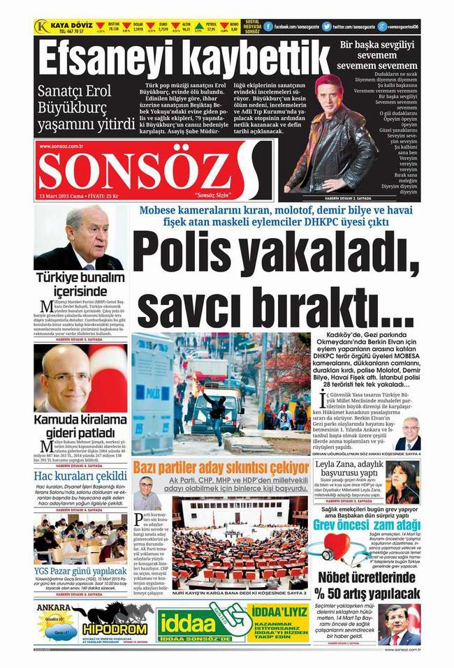 Bugünün Gazete Manşetleri - 13 Mart 2015 23