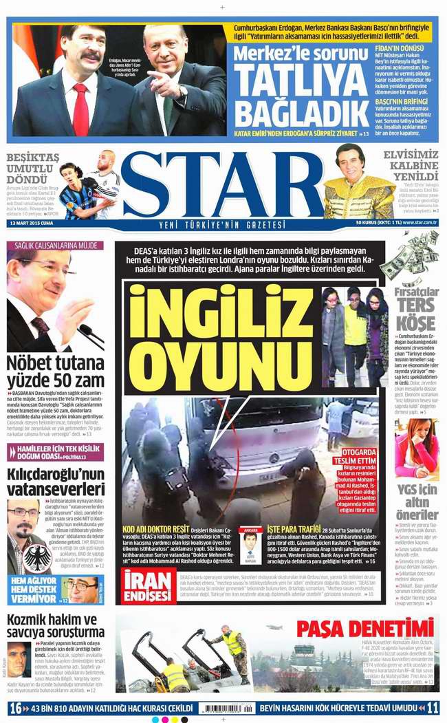 Bugünün Gazete Manşetleri - 13 Mart 2015 25