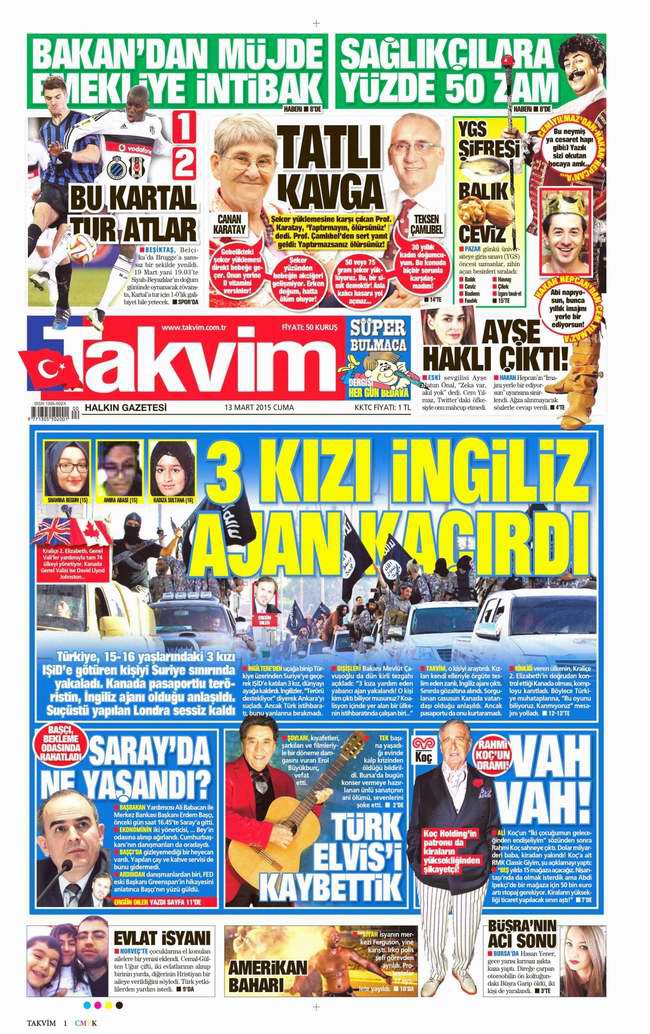 Bugünün Gazete Manşetleri - 13 Mart 2015 26