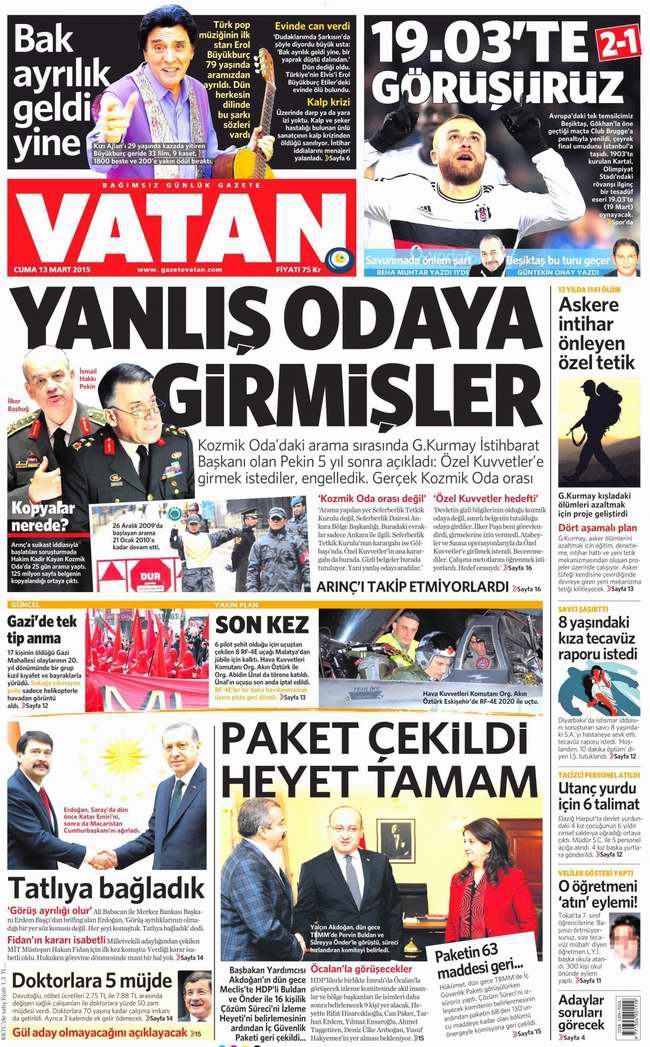 Bugünün Gazete Manşetleri - 13 Mart 2015 31