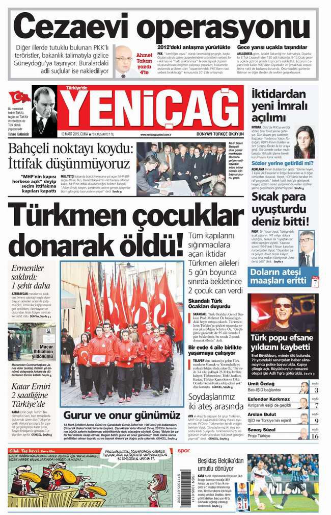 Bugünün Gazete Manşetleri - 13 Mart 2015 34