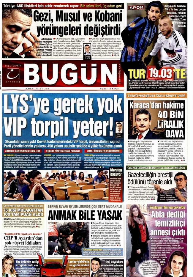 Bugünün Gazete Manşetleri - 13 Mart 2015 5
