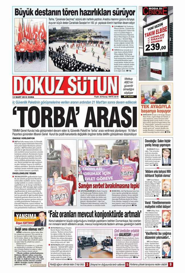 Bugünün Gazete Manşetleri - 13 Mart 2015 8