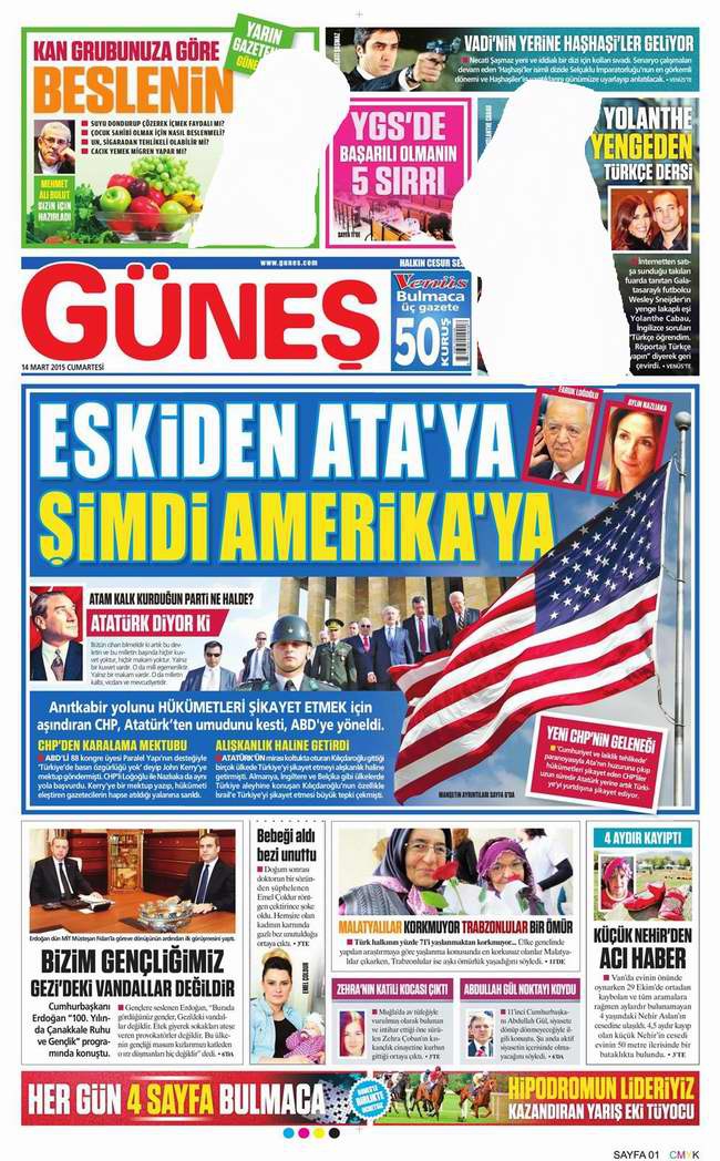 Bugünün Gazete Manşetleri - 14 Mart 2015 12