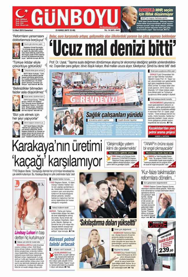 Bugünün Gazete Manşetleri - 14 Mart 2015 13