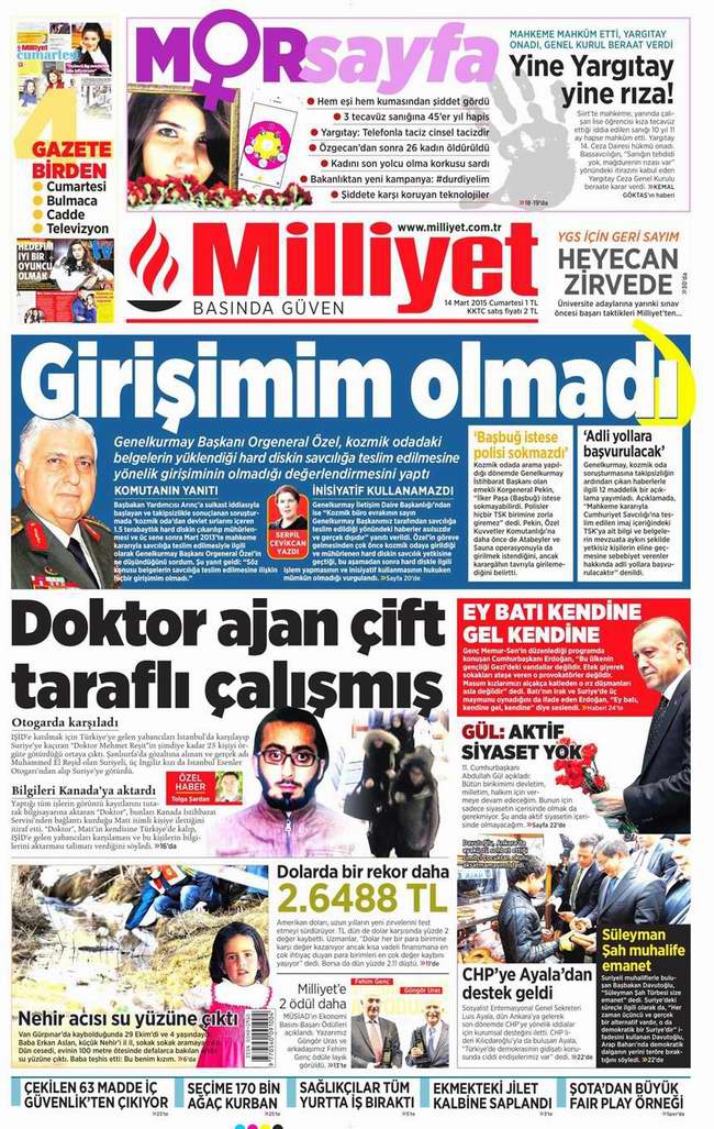 Bugünün Gazete Manşetleri - 14 Mart 2015 19