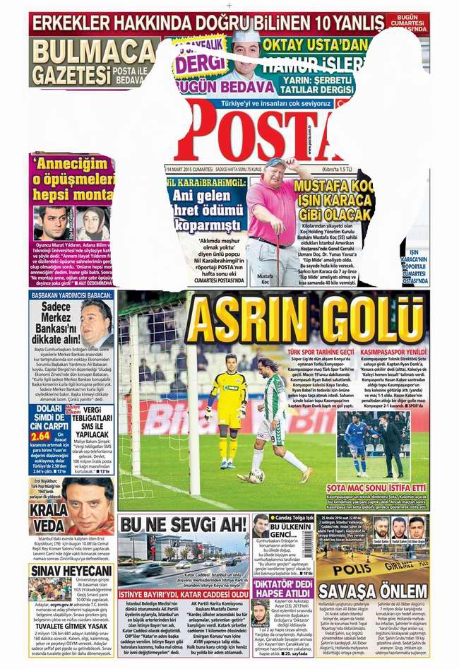 Bugünün Gazete Manşetleri - 14 Mart 2015 22
