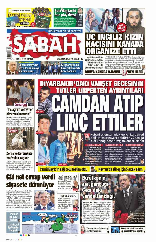 Bugünün Gazete Manşetleri - 14 Mart 2015 23