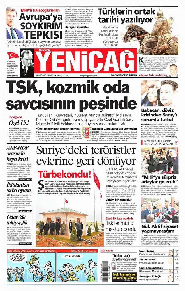 Bugünün Gazete Manşetleri - 14 Mart 2015 35
